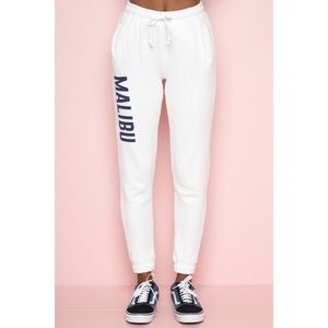 White Brandy Melville “Malibu” Sweatpants